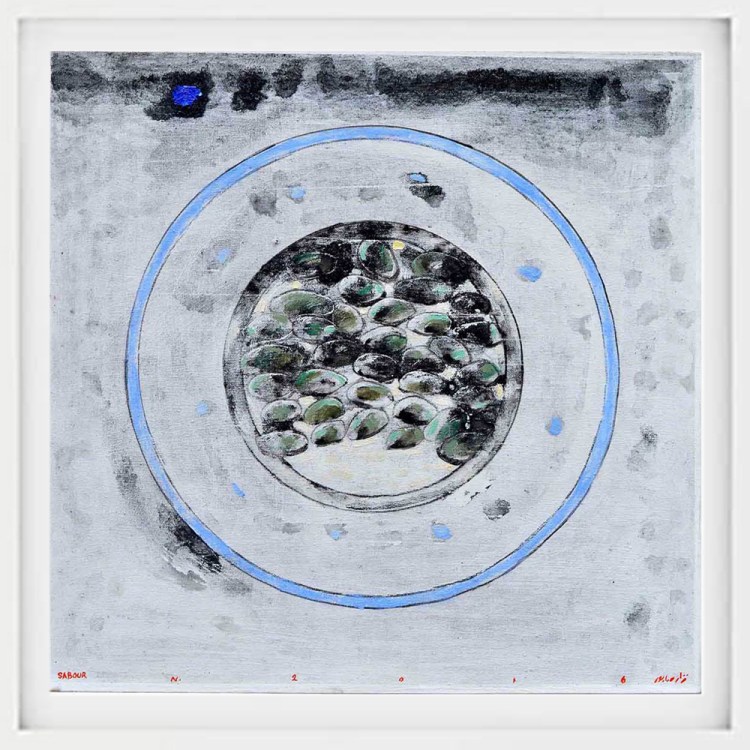 Olives dish 2 painting by nizar sabour