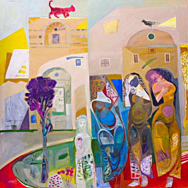 Women in the old city painting by edward shahda