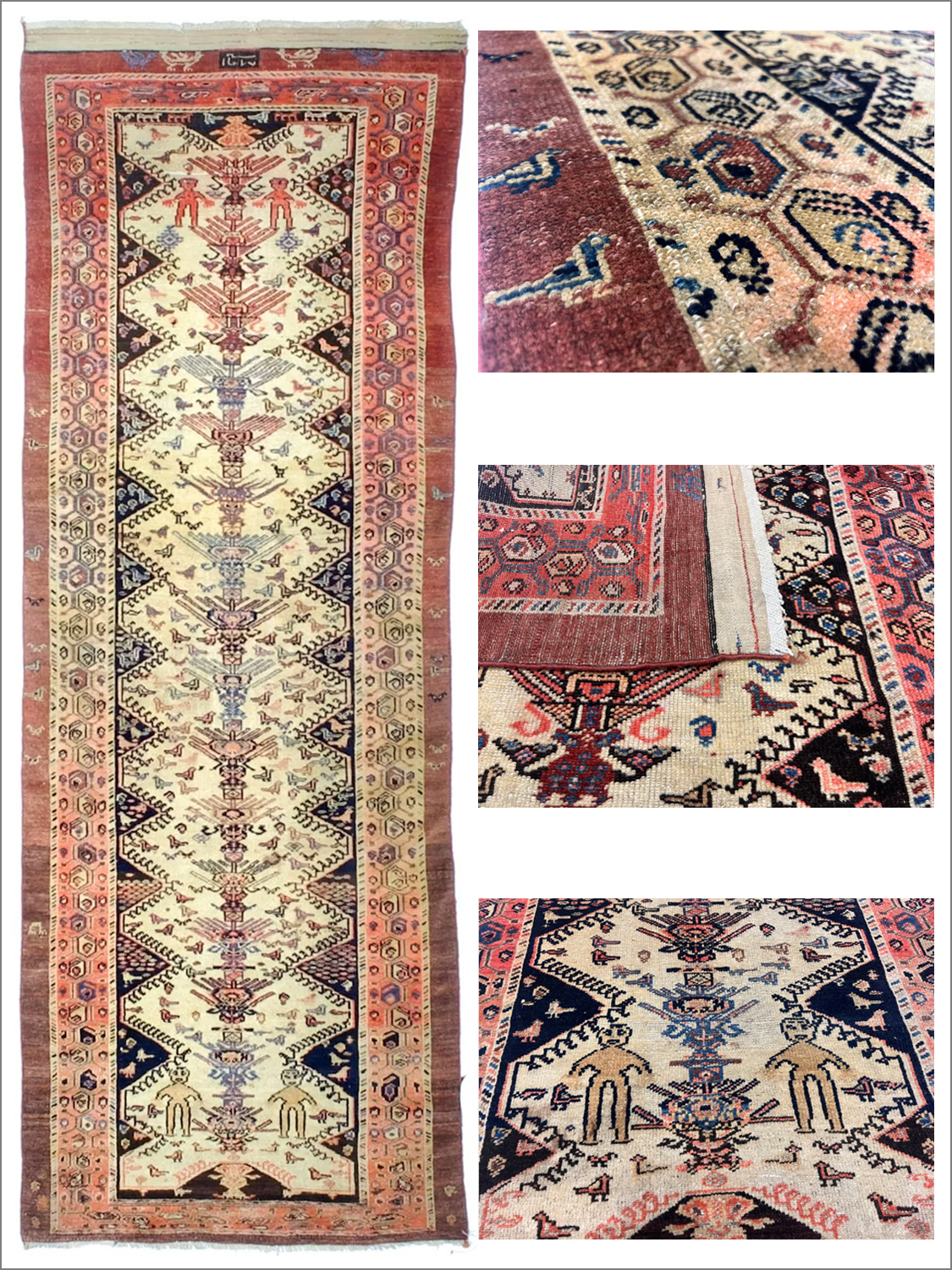 Antique Persian NW Short Runner on sale at khawam gallery in new jersey